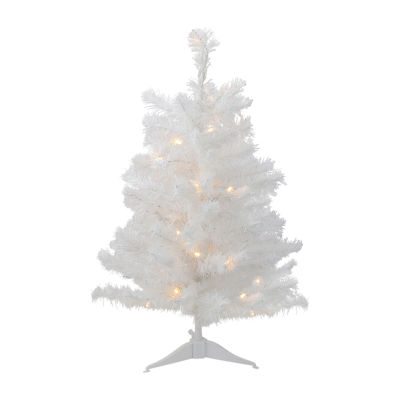 Northlight Snow White Medium Artificial Clear Led Lights 2 Foot Pre-Lit Christmas Tree