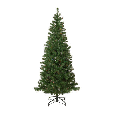 Northlight Wilson Slim Artificial Multi Lights 6 Foot Pre-Lit Pine Christmas Tree