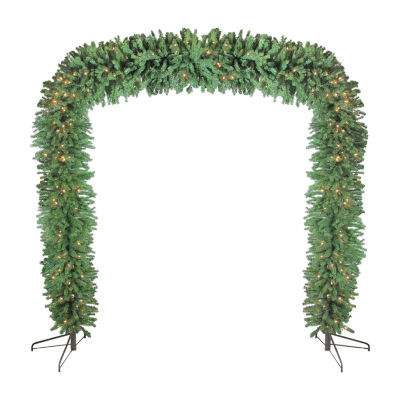 Northlight X Artificial Archway Decoration Clear Lights 9 Foot Pre-Lit Pine Christmas Tree