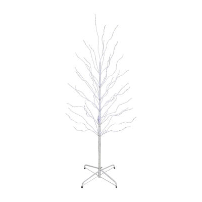 Northlight Led Lighted White Twig Cool White Lights 5 Foot Pre-Lit Birch Christmas Tree