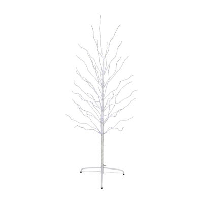 Northlight Led Lighted White Twig Cool White Lights 5 Foot Pre-Lit Birch Christmas Tree