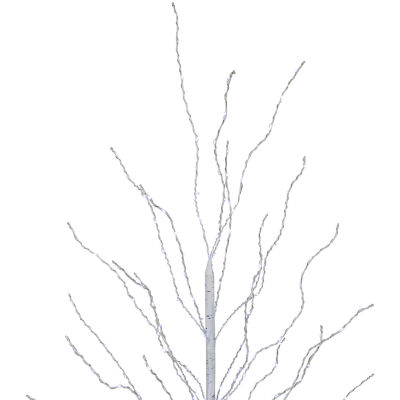 Northlight Led Lighted White Twig Cool White Lights 5 Foot Pre-Lit Birch Christmas Tree