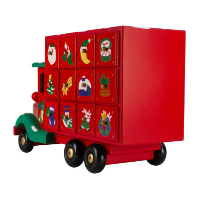 Northlight 14" Red Storage Truck Decoration Christmas Advent Calendar