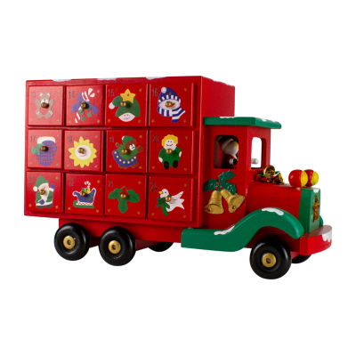 Northlight 14" Red Storage Truck Decoration Christmas Advent Calendar