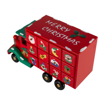 Northlight 14" Red Storage Truck Decoration Christmas Advent Calendar