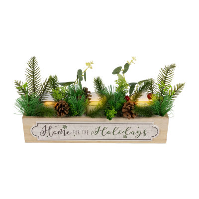Northlight 13.75" Home For The Holidays Candle Holder Christmas Tabletop Decor