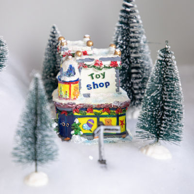 Northlight 4" Glittered Snowy Toy Shop Building Christmas Village
