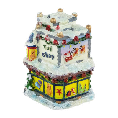 Northlight "4"" Glittered Snowy Toy Shop Building" Christmas Village