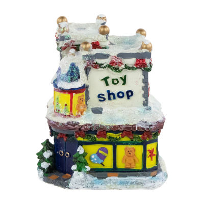 Northlight 4" Glittered Snowy Toy Shop Building Christmas Village