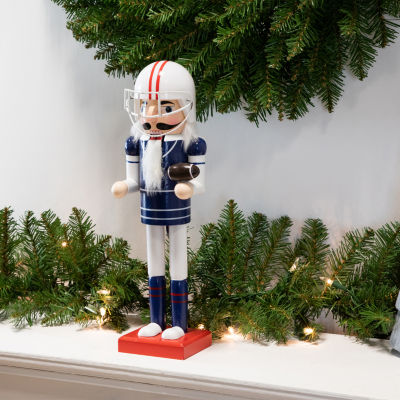Northlight 14" Red And White Wooden Football Player Christmas Nutcracker