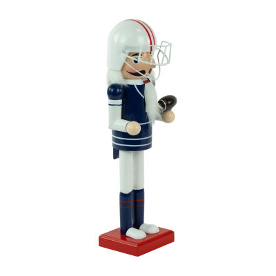 Northlight 14" Red And White Wooden Football Player Christmas Nutcracker