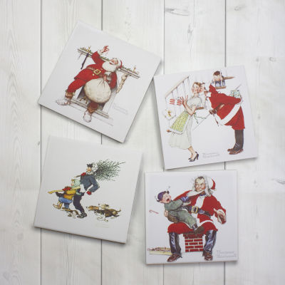 Northlight Set Of 4 Classic Norman Rockwell Christmas Scene Prints Canvas Art