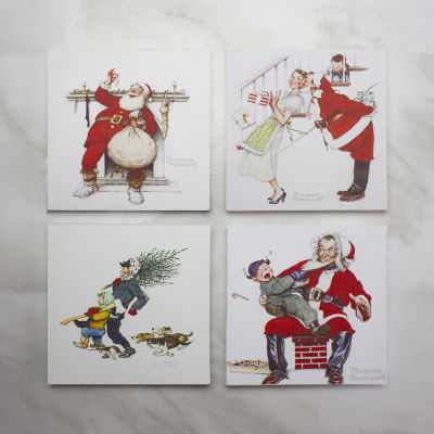 Northlight Set Of 4 Classic Norman Rockwell Christmas Scene Prints Canvas Art