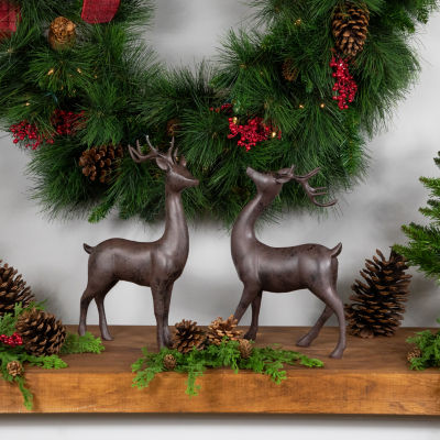 Northlight 14" Brown Deer Decorations 2-pc. Christmas Figurine