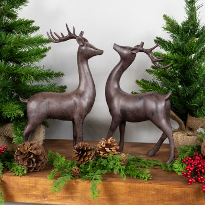 Northlight 14" Brown Deer Decorations 2-pc. Christmas Figurine