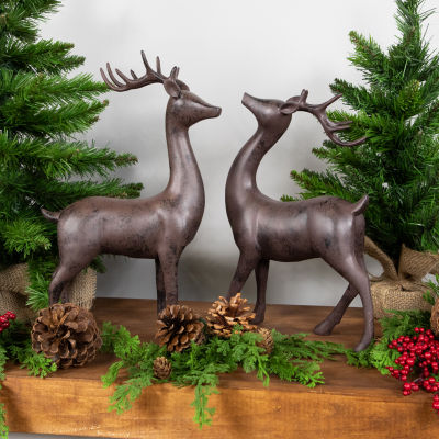 Northlight 14" Brown Deer Decorations 2-pc. Christmas Animal Figurines