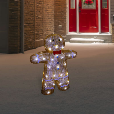 Northlight 16" Led Acrylic Gingerbread Man With Bow Tie Christmas Tabletop Decor