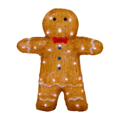 Northlight 16" Led Acrylic Gingerbread Man With Bow Tie Christmas Tabletop Decor