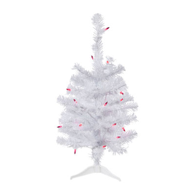 Northlight Woodbury White Slim Artificial Lights Foot Pre-Lit Pine Christmas Tree