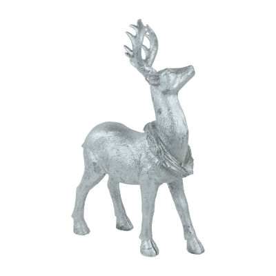 Northlight 10.75" Silver Reindeer Glittered Christmas Tabletop Decor