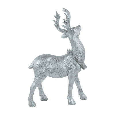Northlight 10.75" Silver Reindeer Glittered Christmas Tabletop Decor