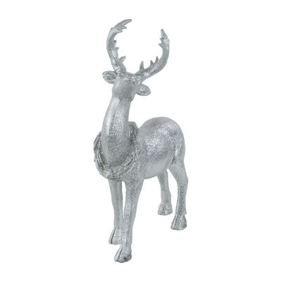 Northlight 10.75" Silver Reindeer Glittered Christmas Tabletop Decor