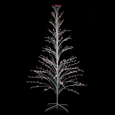 Northlight 6' White Cascade Twig Tree Outdoor Decoration  Multi Lights Christmas Holiday Yard Art