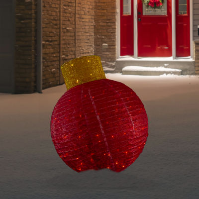 Northlight 38" Led Twinkling Red Tinsel Decoration Christmas Outdoor Ornament