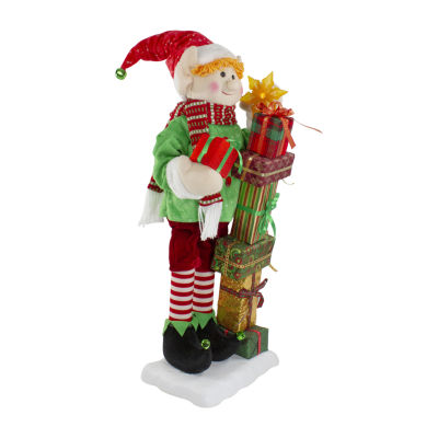 Northlight 30-Inch Little Animated Elf With Star Musical Santa Figurine