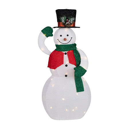 Northlight 36 Led Animated Hat Tipping Snowman Figurine, One Size, White