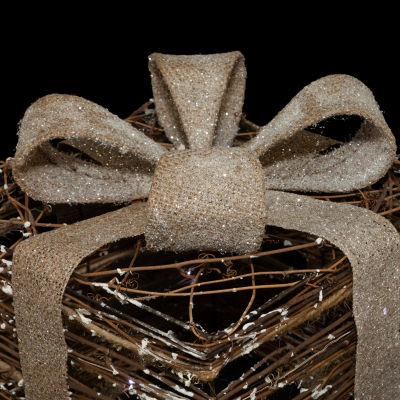 Northlight 3-pc. 9.75" Rattan Gift Boxes With Burlap Bows Christmas Tabletop Decor