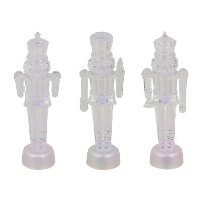 Northlight 7.5" Led Icy Crystal Figurines 3-pc. Christmas Nutcracker