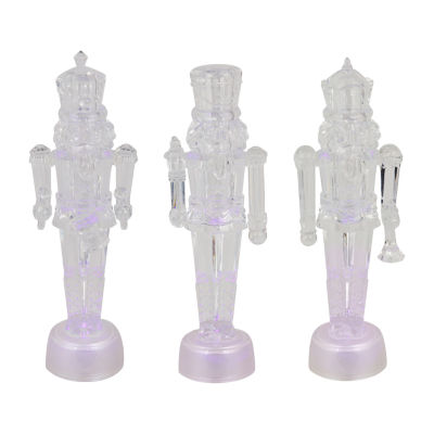 Northlight 7.5" Led Icy Crystal Figurines 3-pc. Christmas Nutcracker
