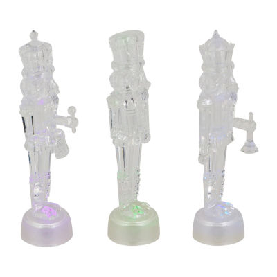 Northlight 7.5" Led Icy Crystal Figurines 3-pc. Christmas Nutcracker
