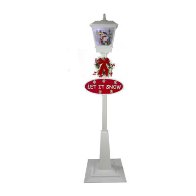 Northlight 70.75" White Musical Snowman Street Lamp Christmas Holiday Yard Art