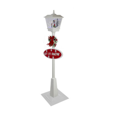 Northlight 70.75" White Musical Snowman Street Lamp Christmas Holiday Yard Art