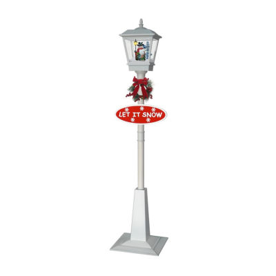 Northlight 70.75" White Musical Snowman Street Lamp Christmas Holiday Yard Art