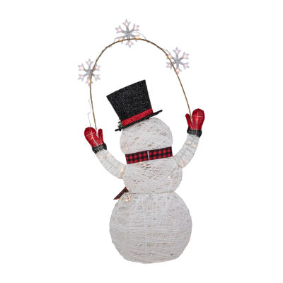 Northlight 57" Led Snowman Holding Snowflakes Outdoor Christmas Holiday Yard Art