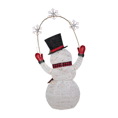 Northlight "57"" Led Snowman Holding Snowflakes Outdoor" Christmas Yard Art