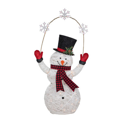 Northlight 57" Led Snowman Holding Snowflakes Outdoor Christmas Holiday Yard Art