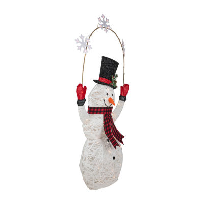 Northlight "57"" Led Snowman Holding Snowflakes Outdoor" Christmas Yard Art