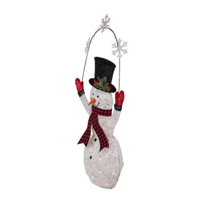 Northlight "57"" Led Snowman Holding Snowflakes Outdoor" Christmas Yard Art