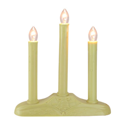 Northlight 9.5" Ivory 3 Light Candolier With Bell Base Candle Lamp Christmas Tabletop Decor