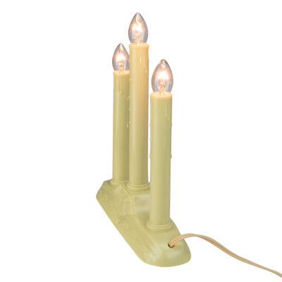 Northlight 9.5" Ivory 3 Light Candolier With Bell Base Candle Lamp Christmas Tabletop Decor