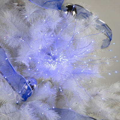 Northlight """20"""" Led Firework Silver Branch Decoration Blue""" String Lights