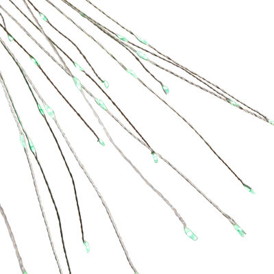 Northlight """20"""" Led Firework Silver Branch Decoration Green""" String Lights