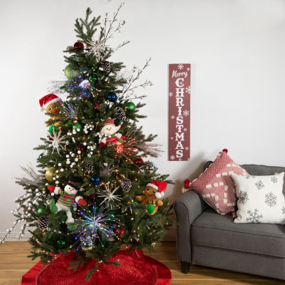Northlight 20" Led Firework Silver Branch Decoration Red String Lights