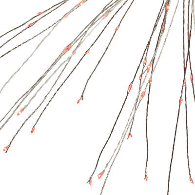 Northlight 20" Led Firework Silver Branch Decoration Red String Lights