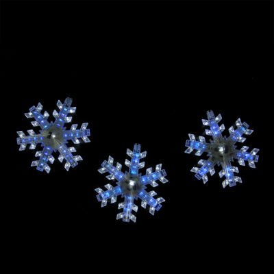 Northlight 25" Cascading White And Blue Snowfall Led Snowflake Indoor String Lights