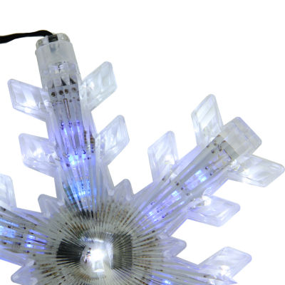 Northlight 25" Cascading White And Blue Snowfall Led Snowflake Indoor String Lights